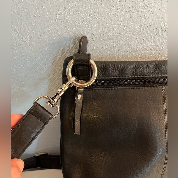 ili New York Black Genuine Leather Crossbody Bag Streetwear - Picture 15 of 16